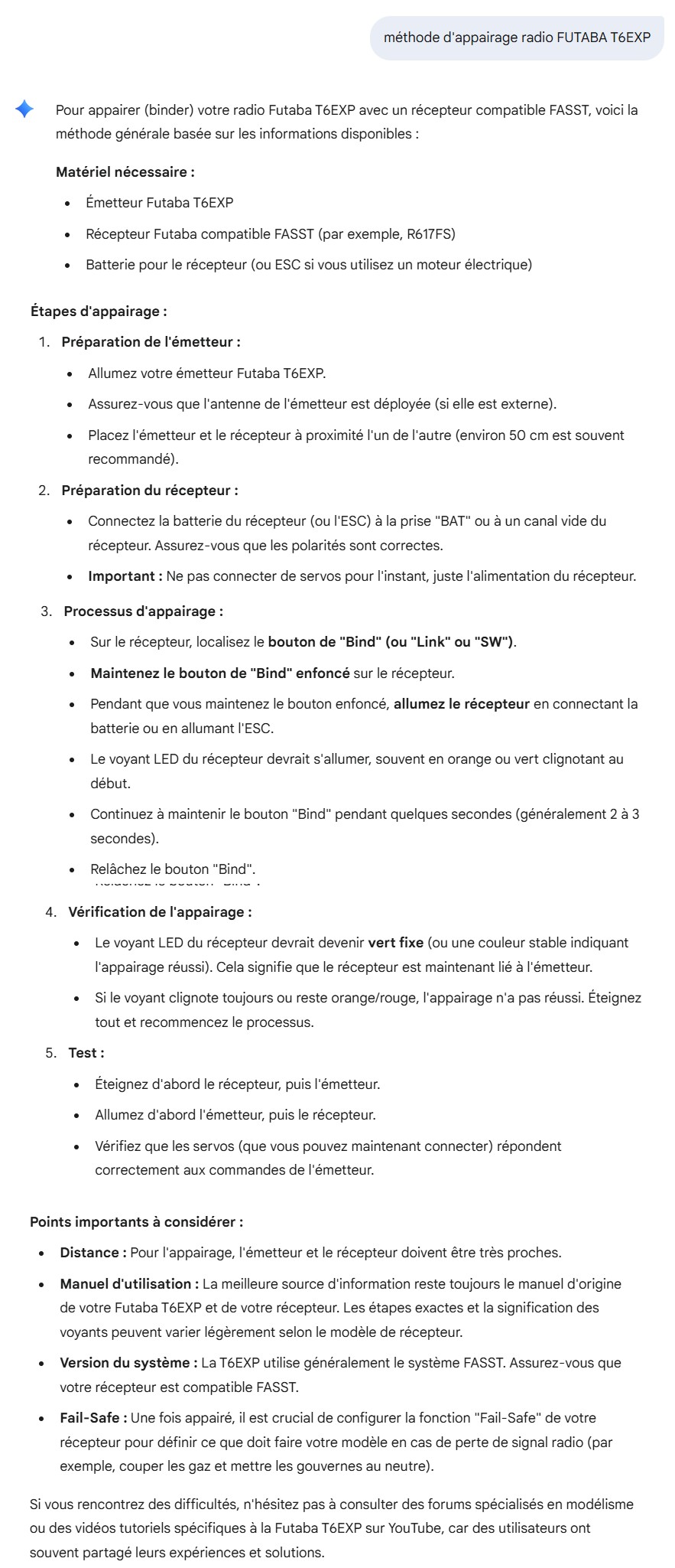 Méthode d'appairage